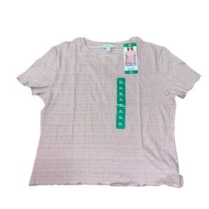 NWT Women's KERSH Pink Stretch Bubble Blouse Size *Large*